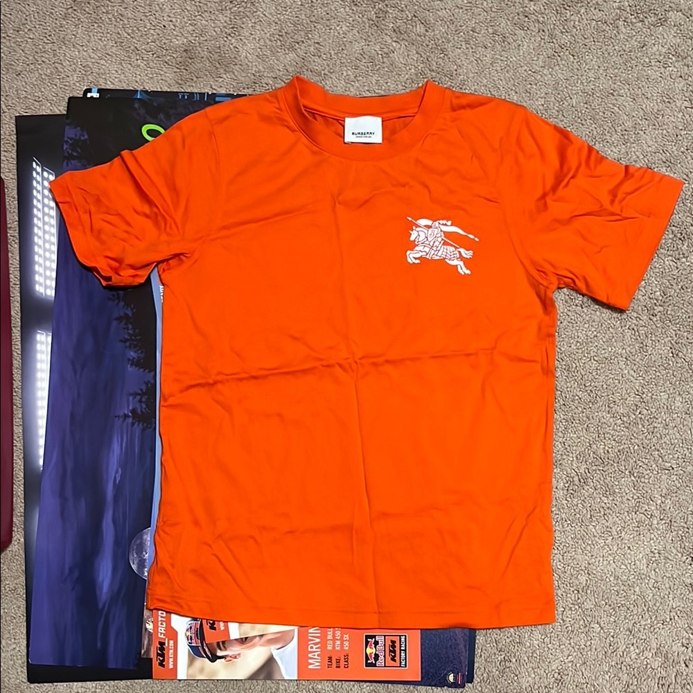 Burberry Orange Graphic T-Shirt
